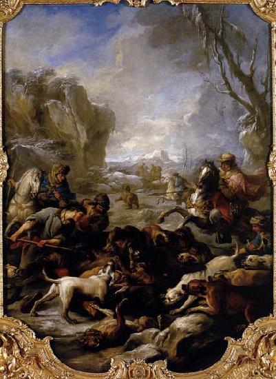 Loo, Louis-Michel van Bear Hunt oil painting image